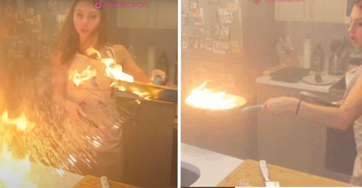 Influencer quemó su cocina mientras enseñaba a preparar un platillo en vivo. Debió llamar a bomberos